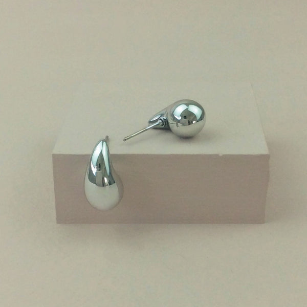 Aretes Gota de Agua Plateado